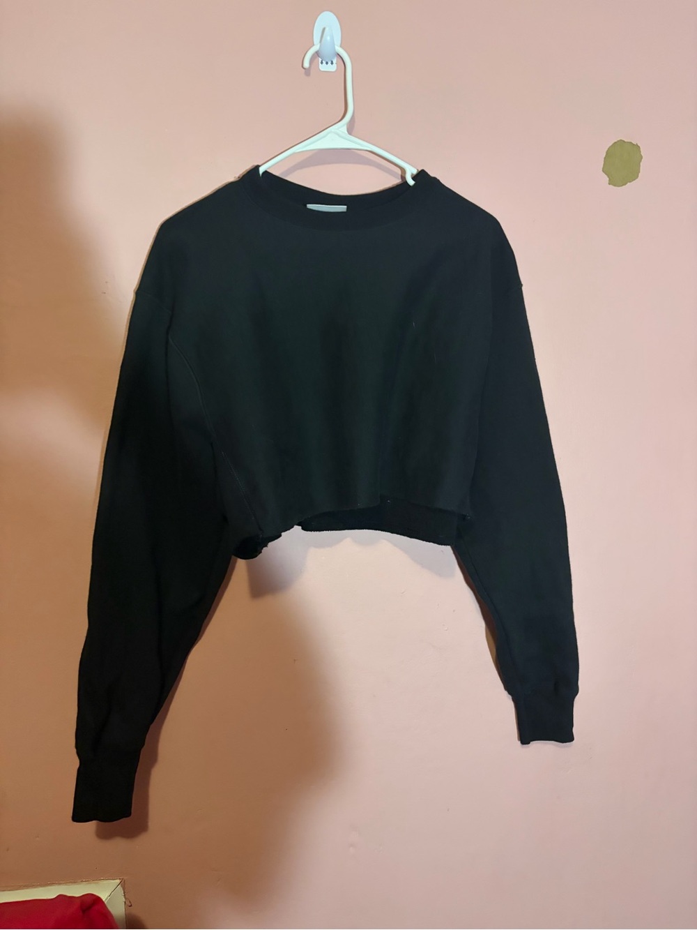 Champion Black Cropped Crewneck Sweatshirt